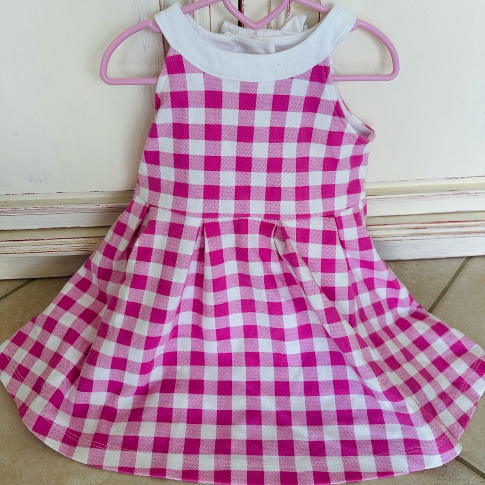 Pink gingham dress toddler girl 2t
